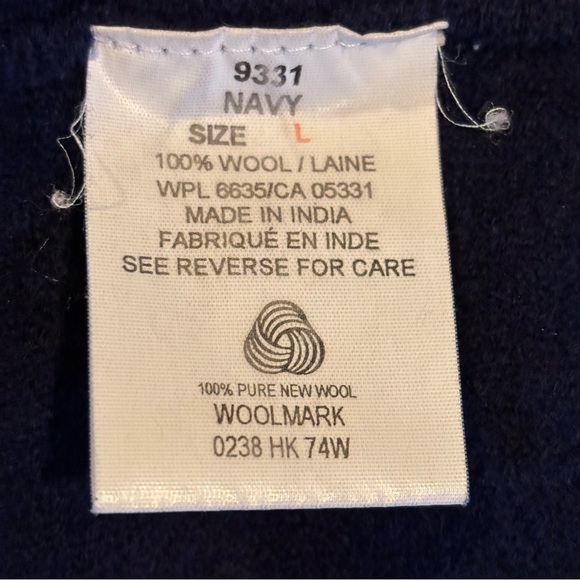 Vintage Woolrich Cardigan Womens Large Blue Full Zip 100% Wool Jacket Woolmark - Picture 7 of 8